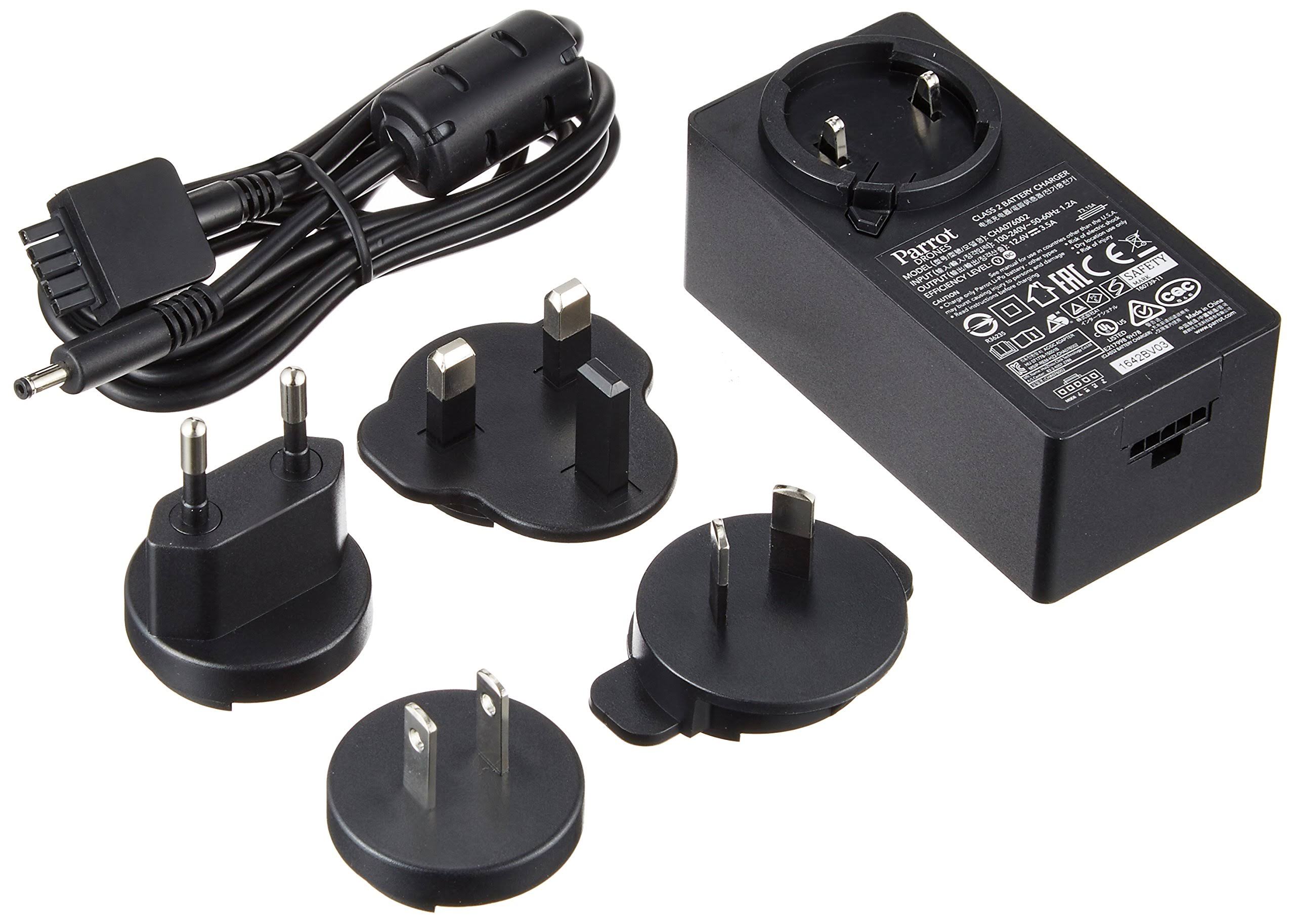 Parrot PF070270 Genuine Skycontroller 2 - PDC Charger, Cable u0026 4 Plugs, Black
