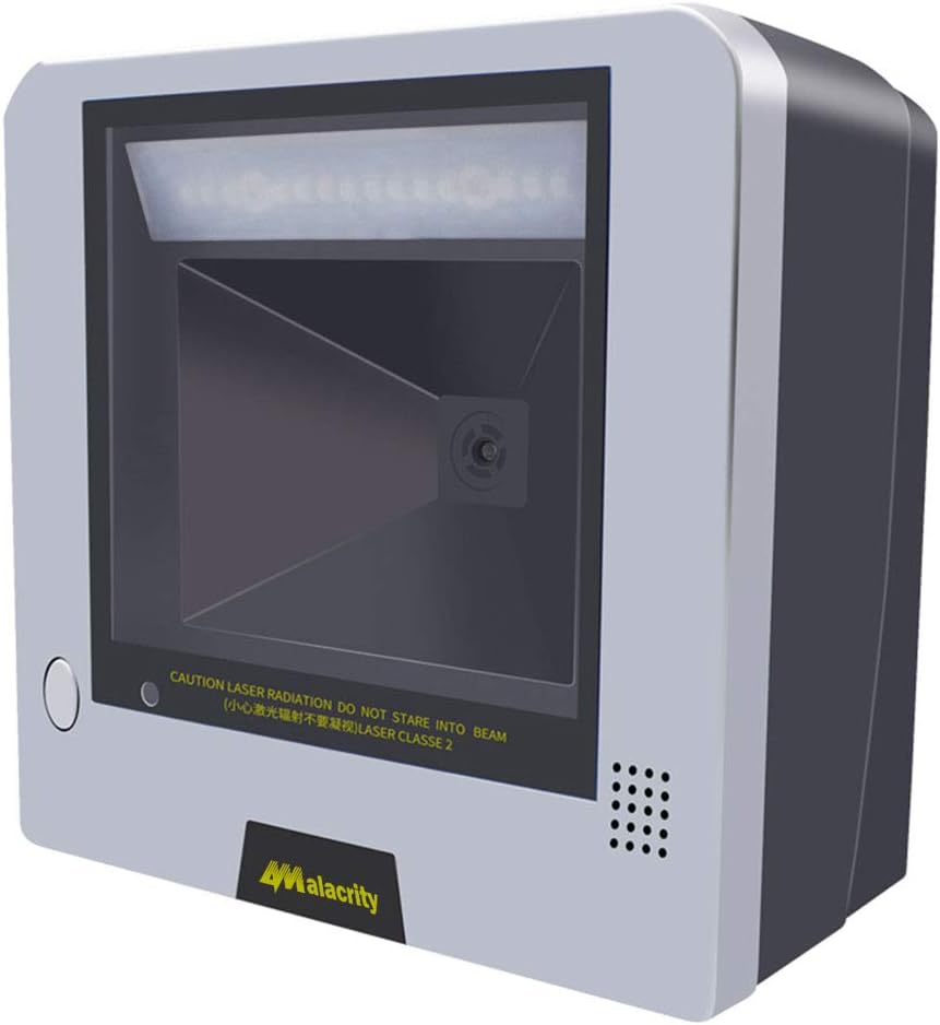 Alacrity Upgraded 2D 1D Industrial Desktop Barcode Scanner,Omnidirectional Hands Free USB Wired Barcode Reader,Read Stacked PDF417 Code on Driver's License or ID Card