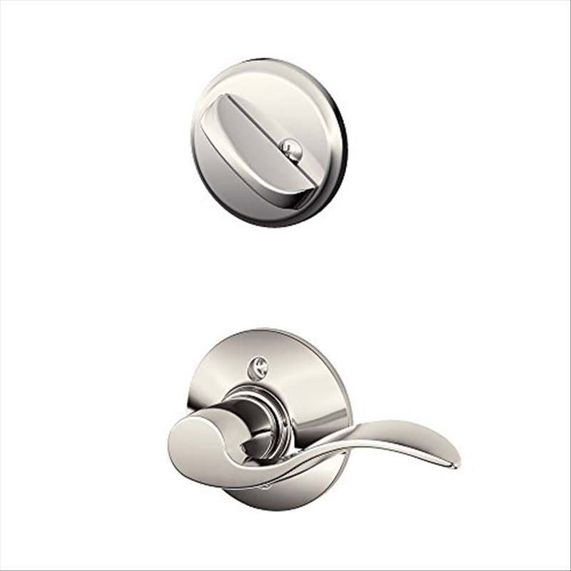 Schlage F59-ACC-LH Accent Left Handed Single Cylinder Interior Pack Polished Nickel