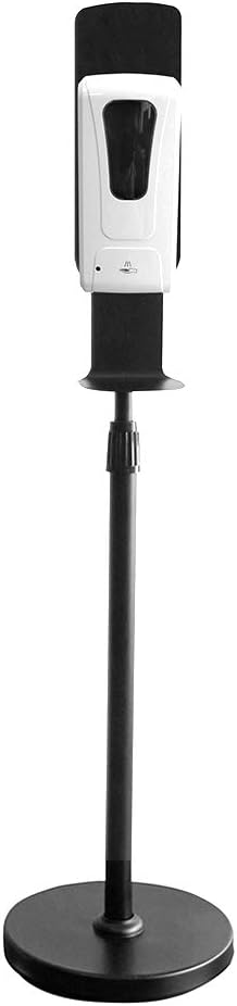Lutingstore Hand Sani-tizer Dispenser,Adjustable Height,Office and School Public Areas,Black Stainless Steel Floor Stand Station Kit 35.4-56Inches,Soap Dispenser1000ML(Dispenser + Stand) Pack of 2