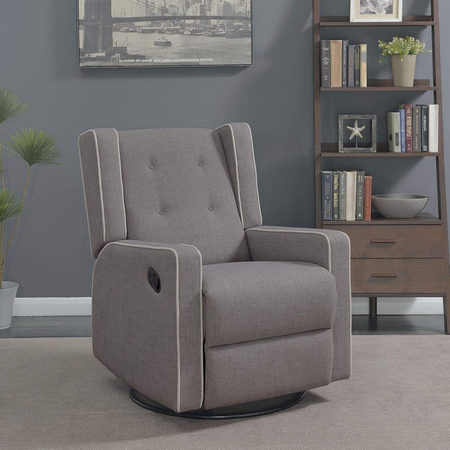 Graceville Shelter Manual Swivel Recliner, Overall Product Weight: 86.9 lb, Weight Capacity: 300 lb.
