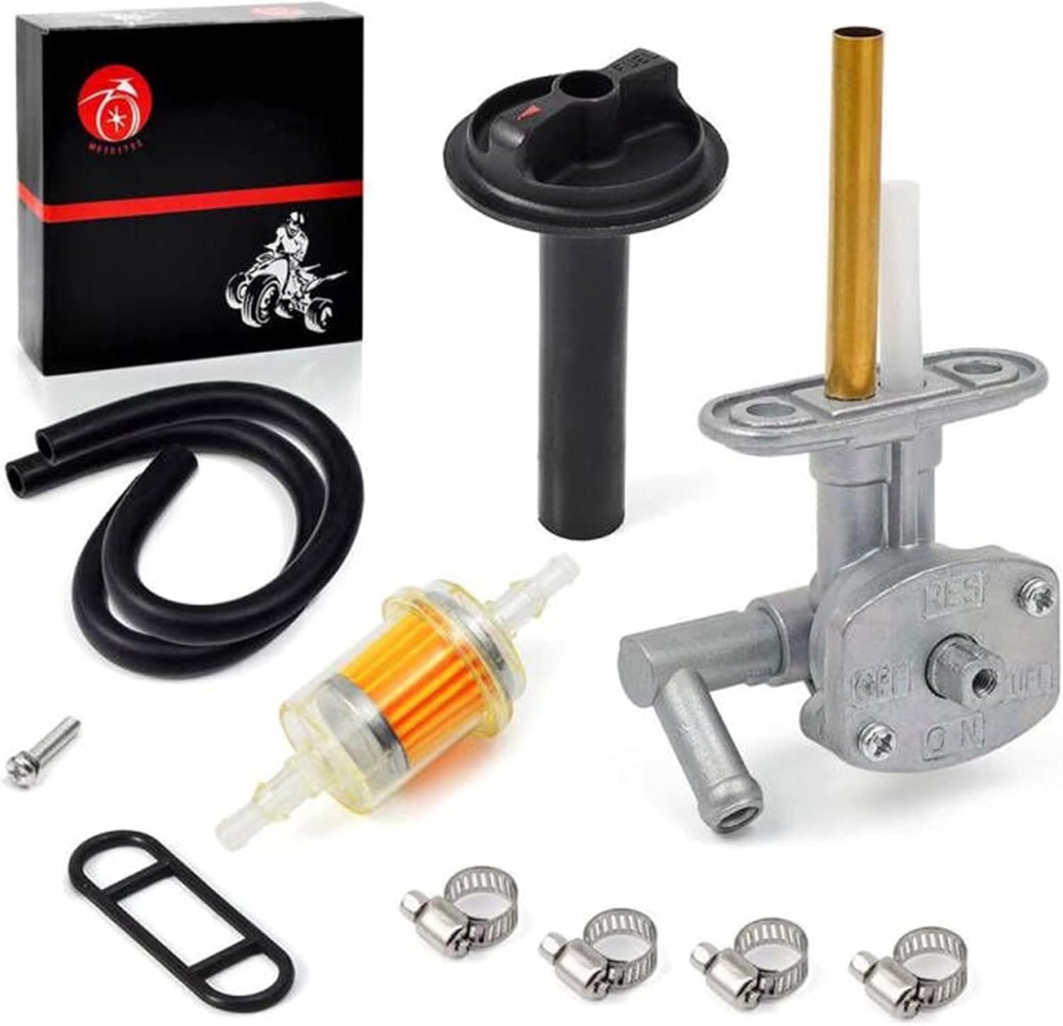MOTO1988 Fuel Petcock Tank Switch Replace with Lever For Kawasaki Prairie 400 KVF400 4x4 1999 2000 2001 2002 51023-1254