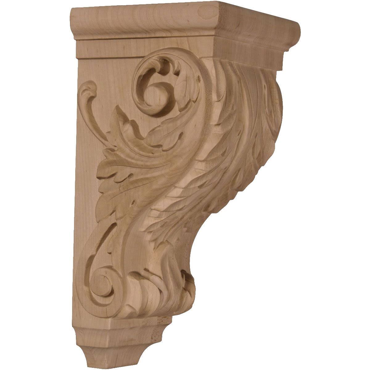 Ekena Millwork CORW05X05X10ACCH 5x22W x 5x22D x 10x22H Medium Acanthus Wood Corbel, Cherry
