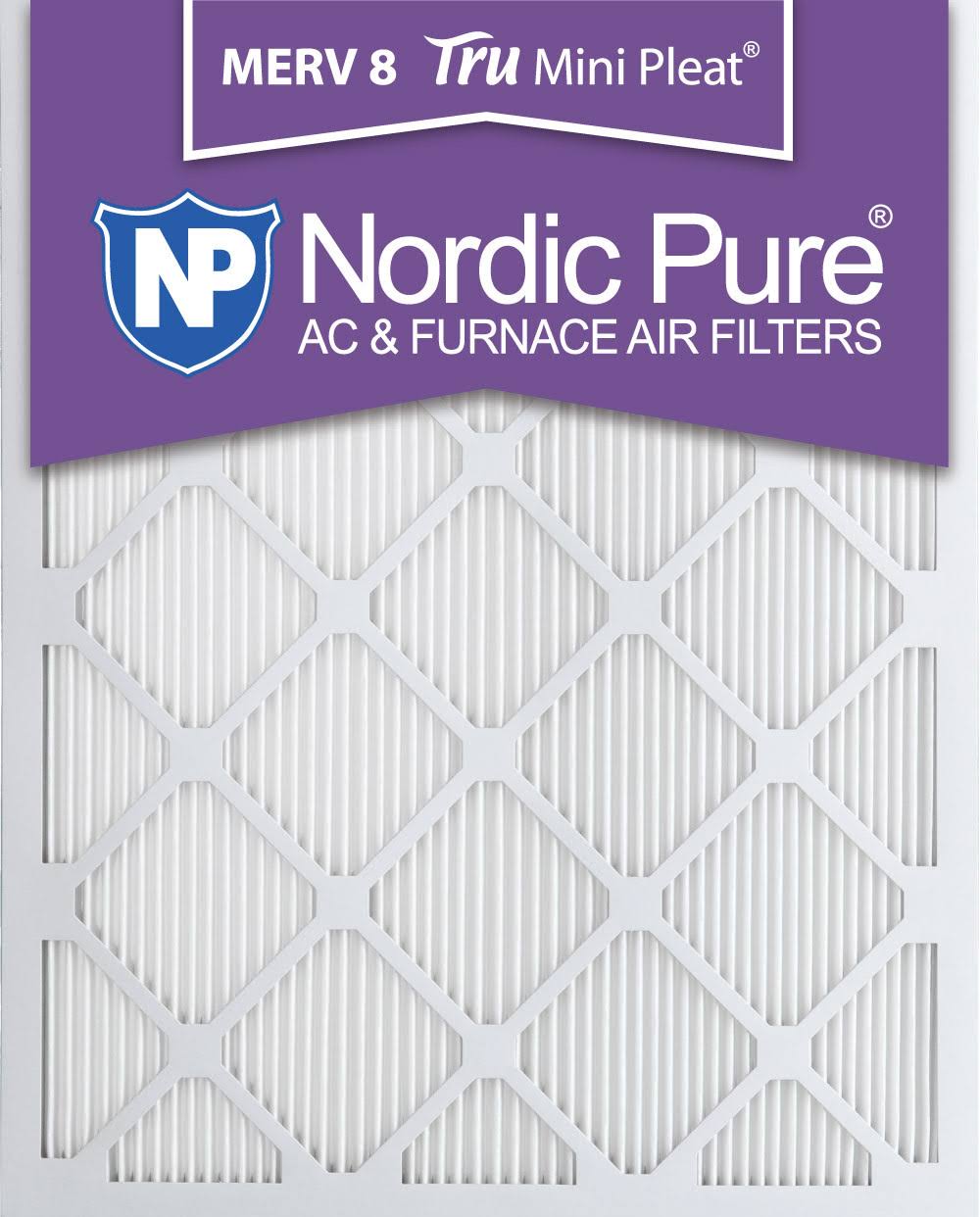 Nordic Pure 12x20x1 Tru Mini Pleat MERV 8 AC Furnace Air Filters Qty 6