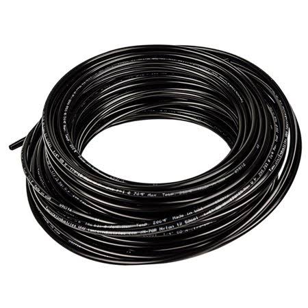 Hard Durable Opaque Black Plastic Tubing for Chemical Applications - Inner Diameter 0.18 inch - Outer Diameter 1/4 inch - 5 ft