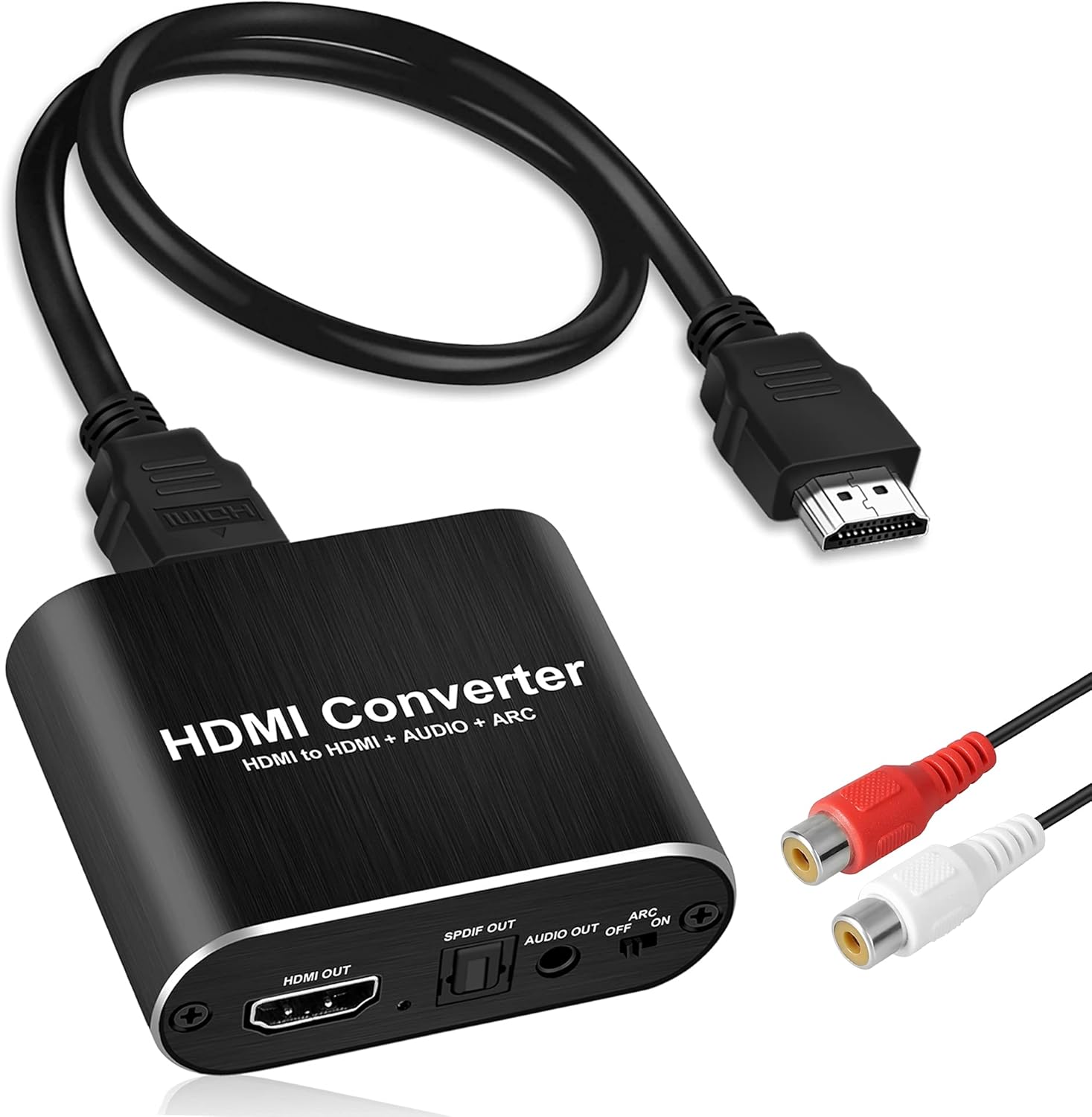 avedio links 4K@60Hz HDMI Audio Extractor, HDMI to HDMI + Optical Toslink SPDIF + 3.5mm AUX Stereo Audio Out, HDMI Audio Converter Adapter Splitter Support HDCP1.4 Full HD 1080P 3D
