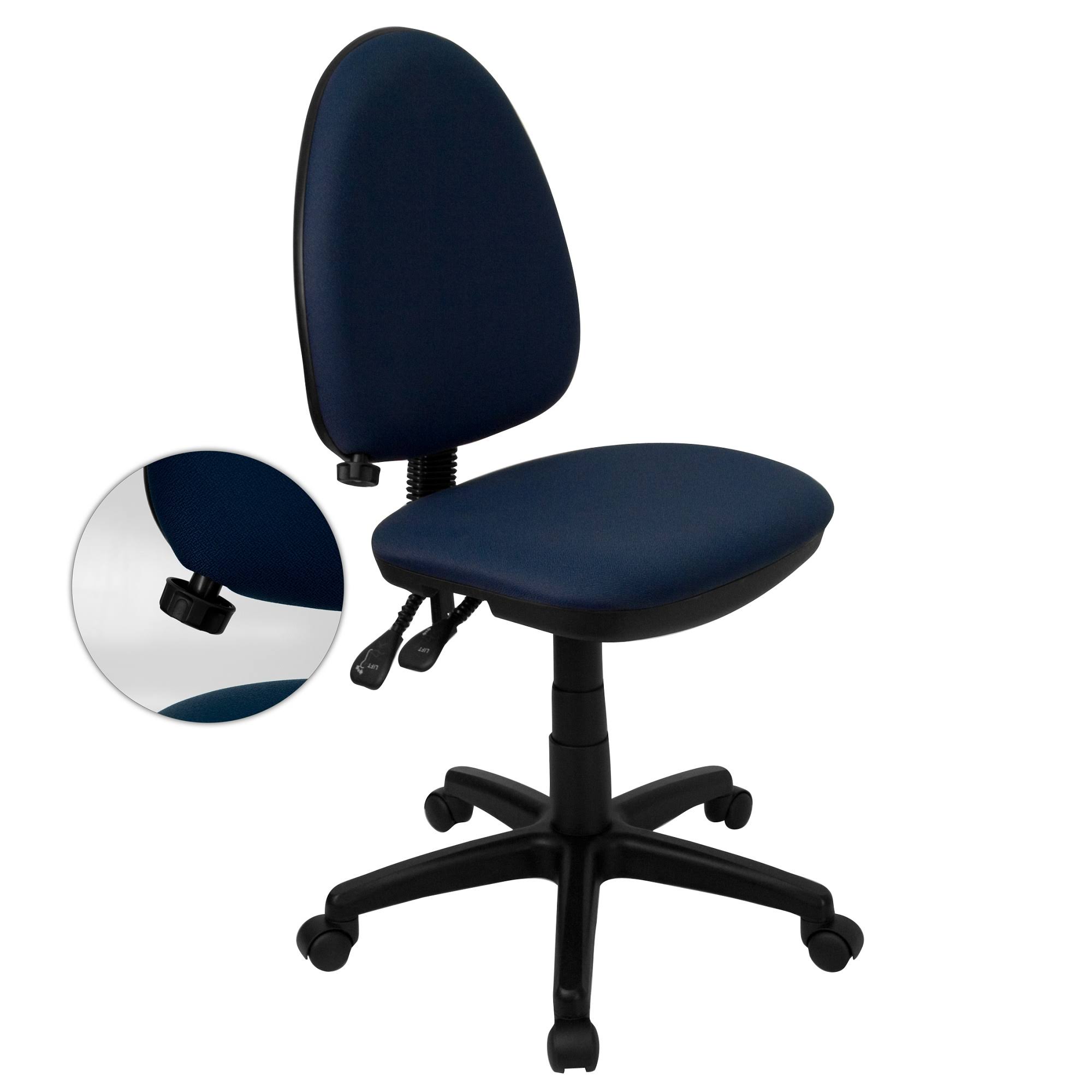 39.5x22 Navy Blue Contemporary Mid Back Swivel Ergonomic Task Office Chair