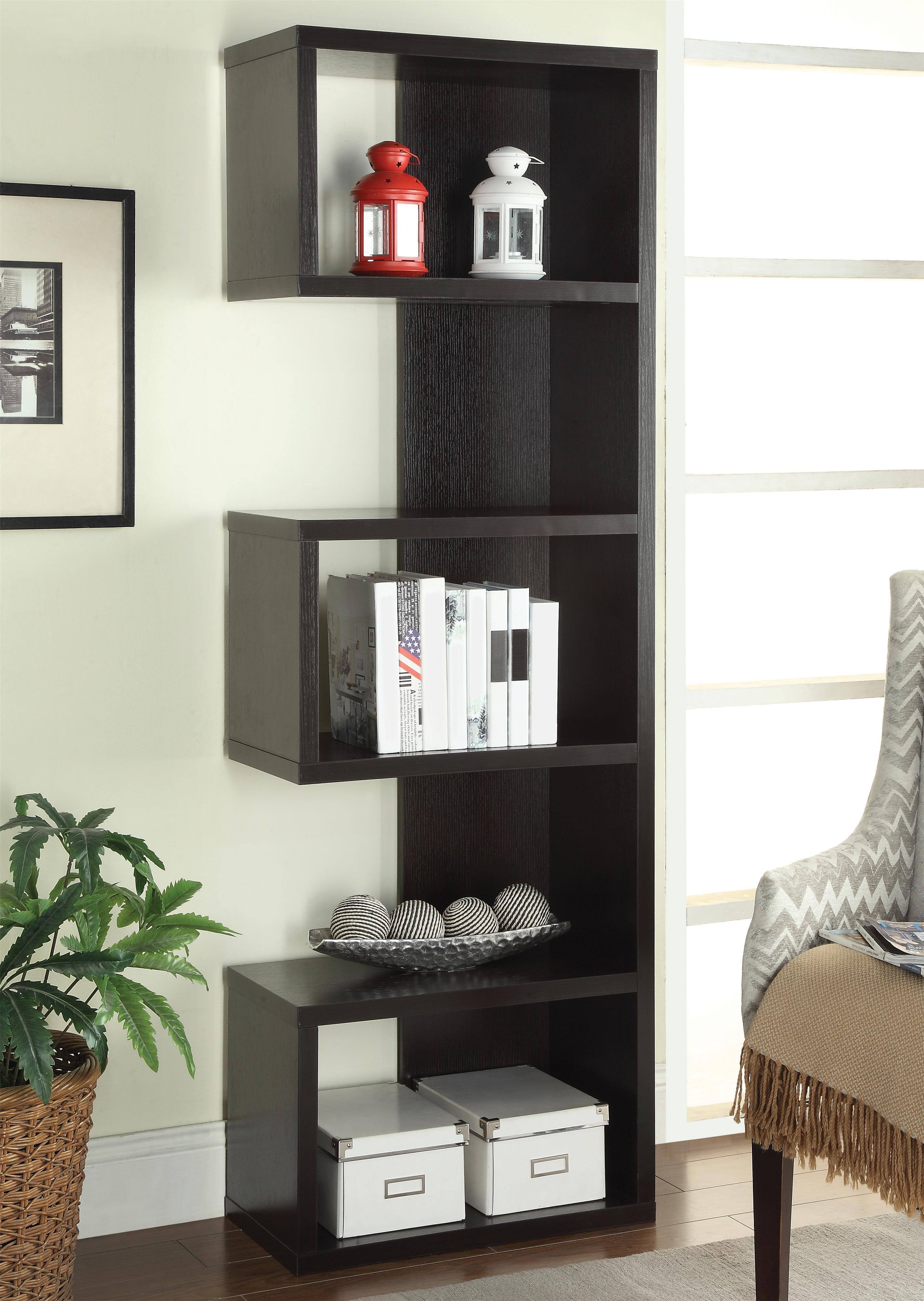 Coaster Wood Semi-Backless Bookshelf, Cappuccino