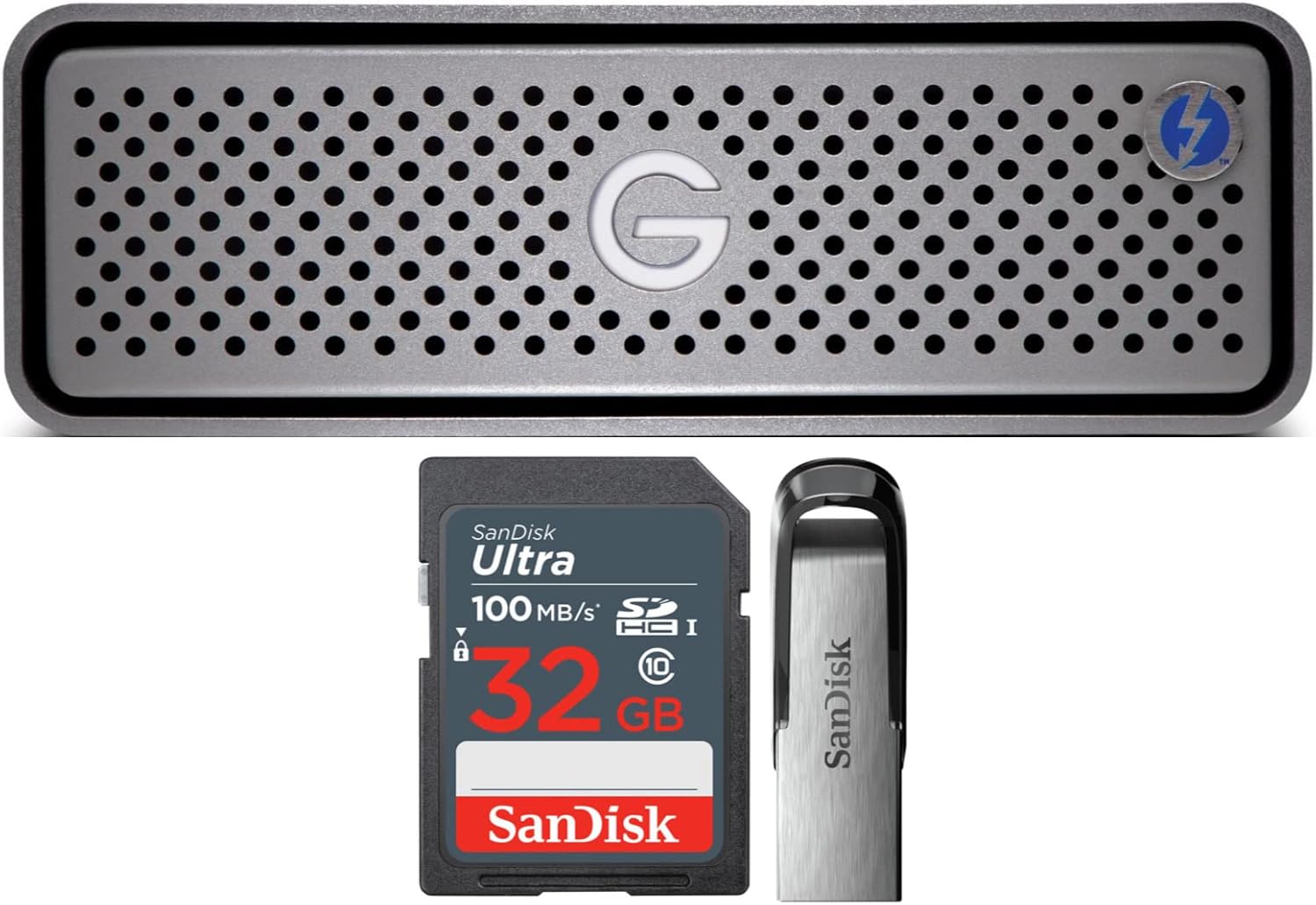 SanDisk Professional 4TB G-Drive Pro Thunderbolt 3 External HDD (Space Gray) with 32GB Storage Bundle (3 Items)