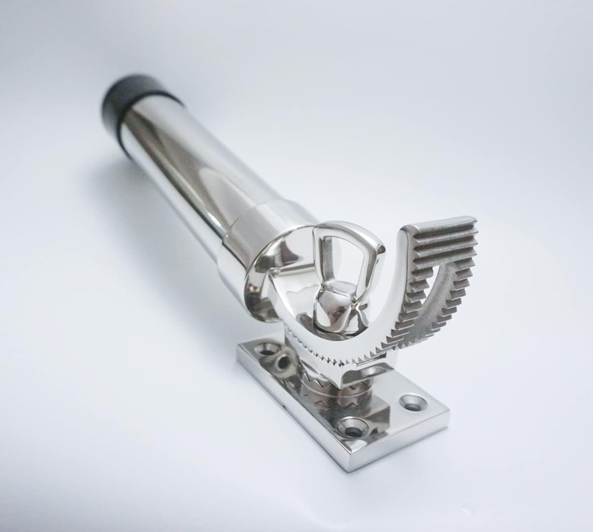 Show Time 316 Stainless Steel Deck Mount 360° Adjustable Boat Fishing Rod Holder Square Base for Marine Yacht, silver Pack of 2