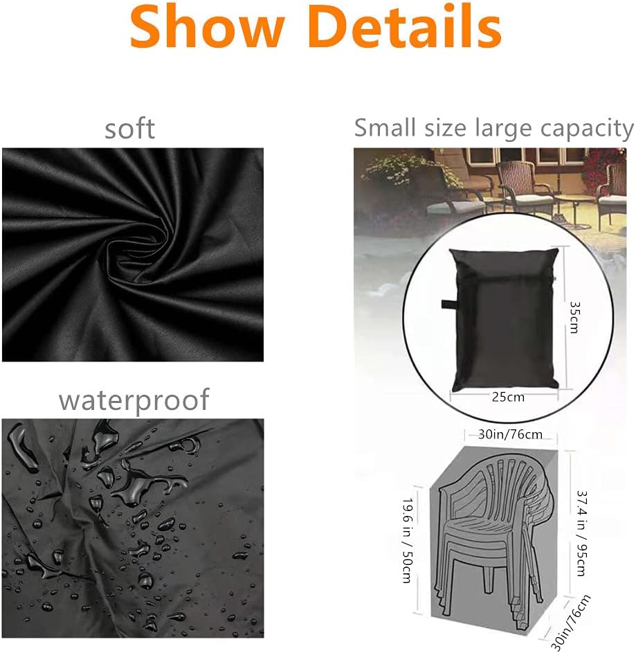 Outdoor Furniture Cover Waterproof ,Patio Chair Covers for Outdoor Furniture,Lounge Chair Covers Waterproof Outdoor Sun Protection Anti-Snow 38in*31in*31in Black M