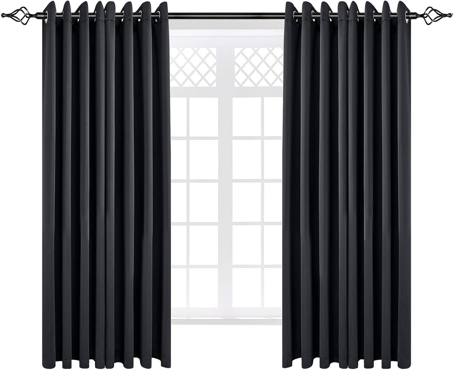 APRTIME Blackout Curtains, Thermal Insulated Grommet Window Curtain 2 Panels, Drapes Decor for Living Room Bedroom Dining Room (52