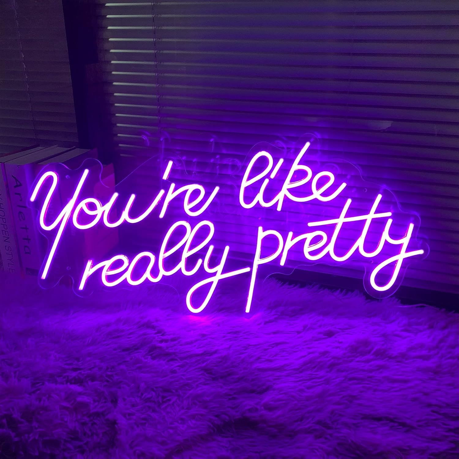 Neon Signs You Are Like Really Pretty-Transparent Acrylic with Dimmers Light Up Lights Signs Indoor Decor Room Wall Led Neon Sign 25.5×11.8 IN Christmas Party Wedding Girl Boy Living Room Office Pink