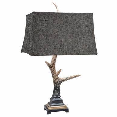 Antler Meadows Table Lamp - Cabin Lighting, Black Forest Decor