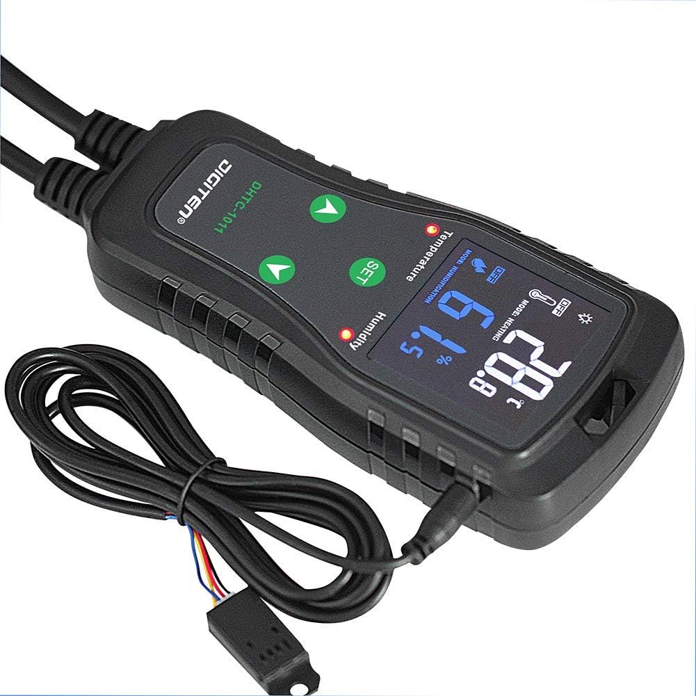 SENSTREE Temperature and Humidity Controller Outlet Plug-in Thermostat Humidistat Reptile Humidity Controller Greenhouse Thermostat Dual Stage Pre-Wired Electronic Temperature and Humidity Controller Pack of 2