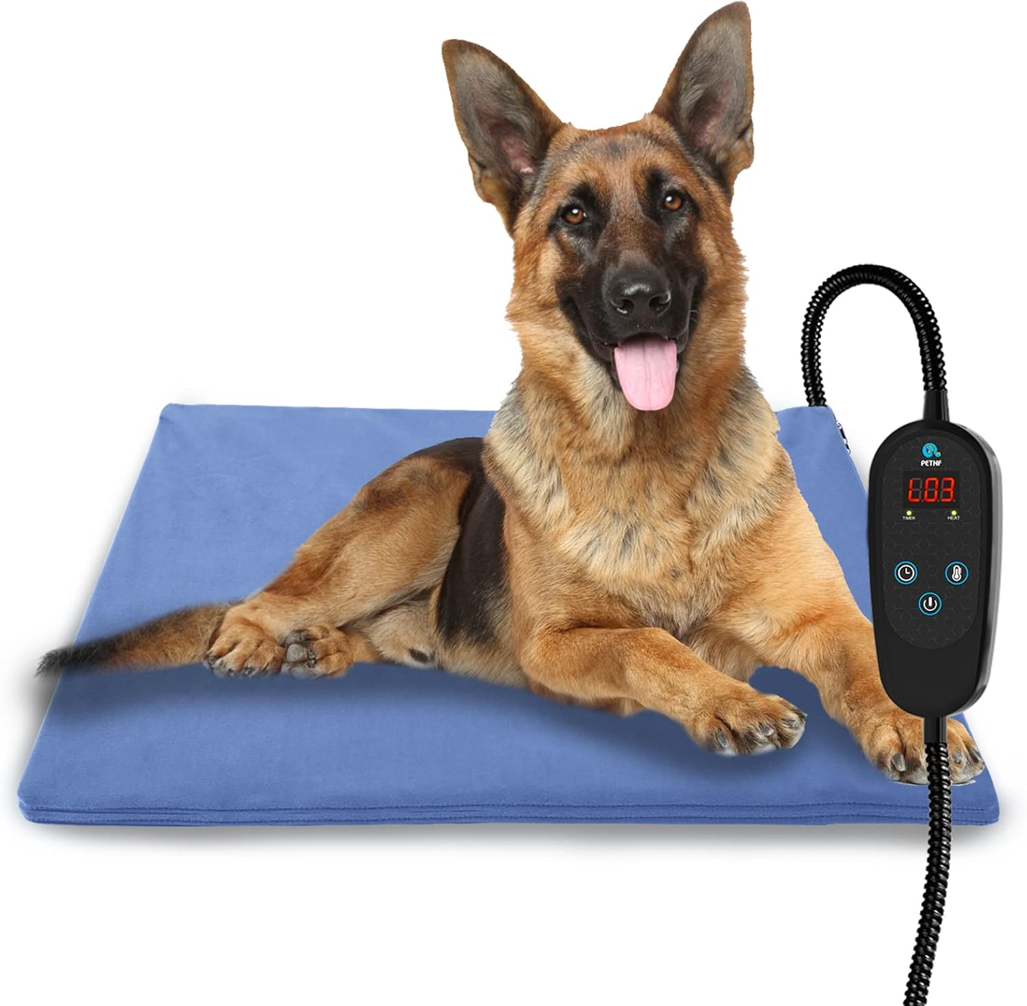 petnf Upgraded Pet Heating Pad for Dogs Cats with Timer,Safety Cat Dog Heating Pad,Waterproof Heated Cat Dog Bed Mat Pack of 2