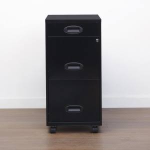 Lorell Soho 3-Drawer File Cabinet, Black