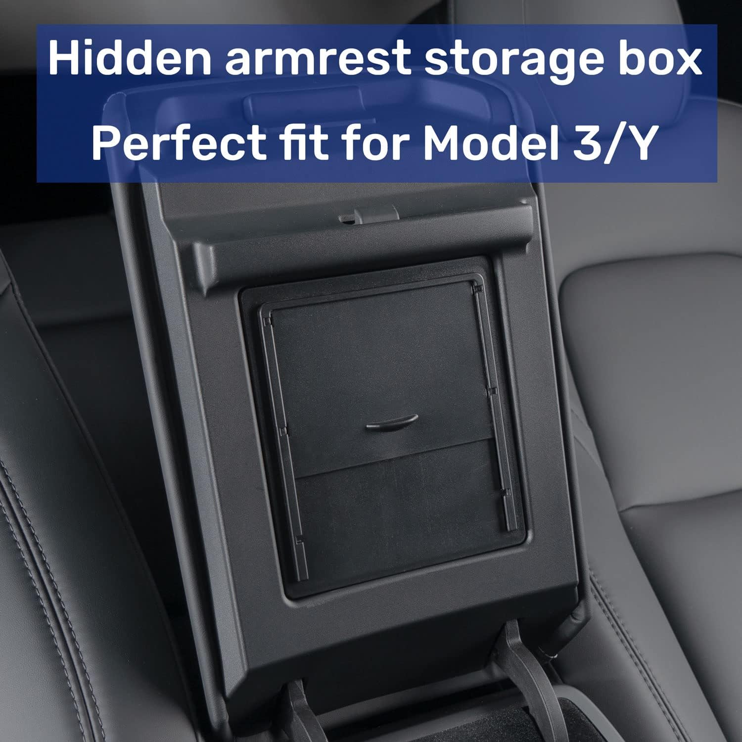 Aofodo Tesla Model 3/Y Center Console Organizer Tray Hidden Armrest Storage Box, Tesla Model 3 Y Interior Center Console Accessories