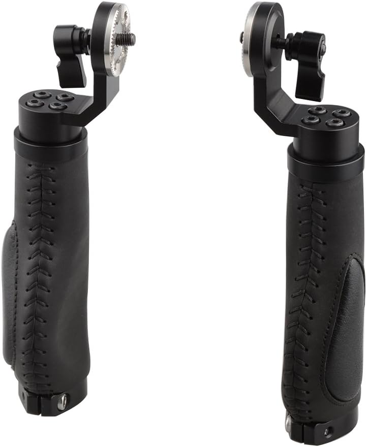 CAMVATE Aluminum Rosette Leather Handle Grip for Rosette Standard Accessory One Pair(Black,M6 Thread,31.8 mm) Pack of 2