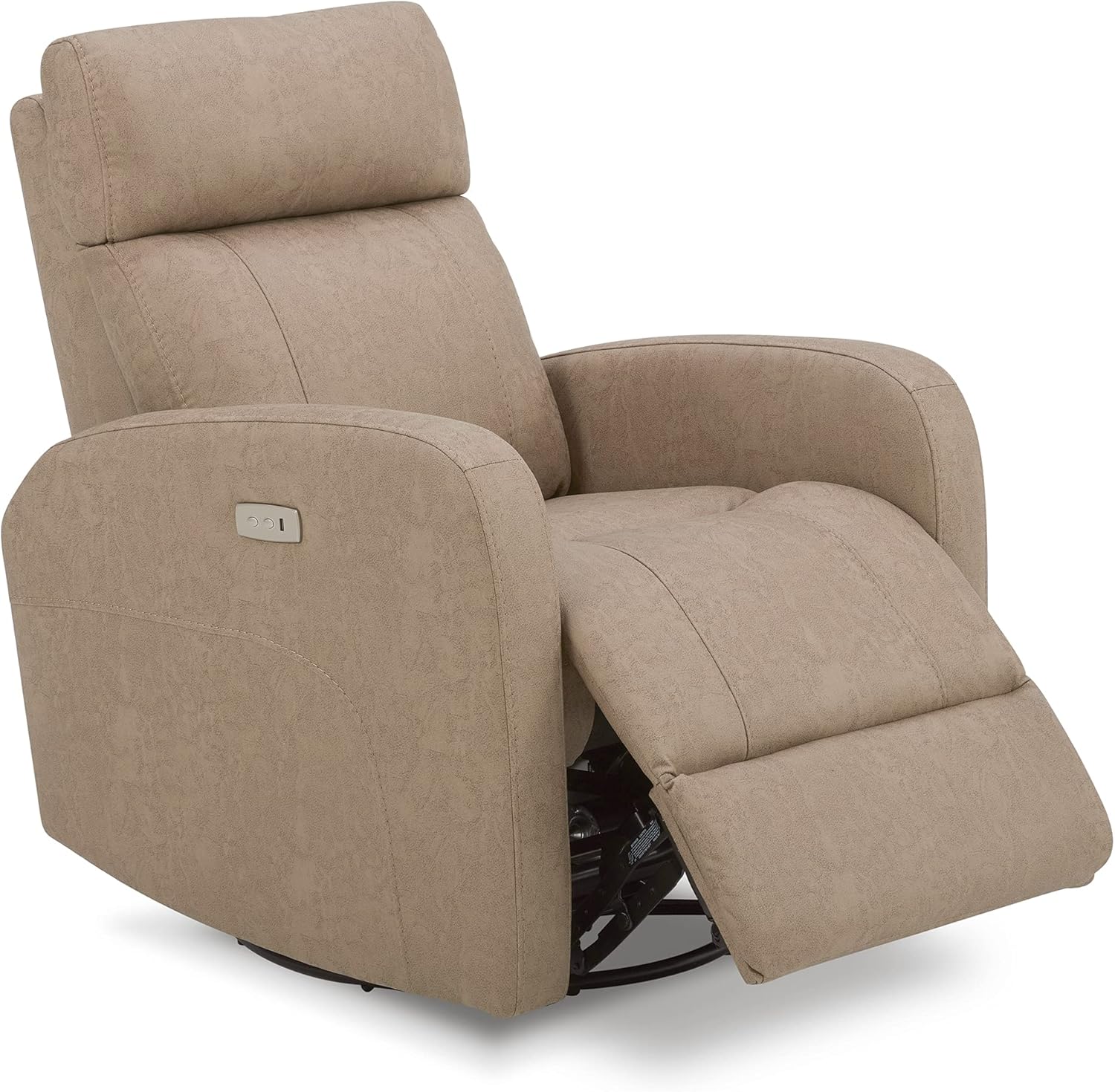 CHITA Power Swivel Glider Rocker Recliner,USB Charge Manual Headrest Double Layer Backrest Truck armrest Chair Sofa for Living Room and Nursery, Light Brown