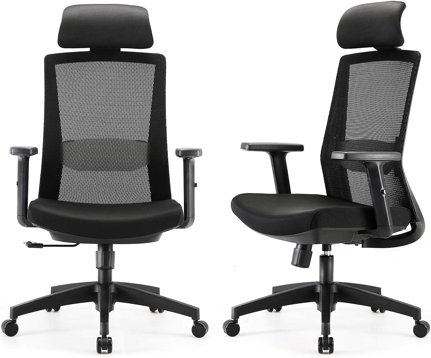 SIHOO Ergonomic Home Office Chair, Swivel Desk Chair with Adjustable Lumbar Support and Armrests, Breathable Mesh High Back Executive Chair (Black)