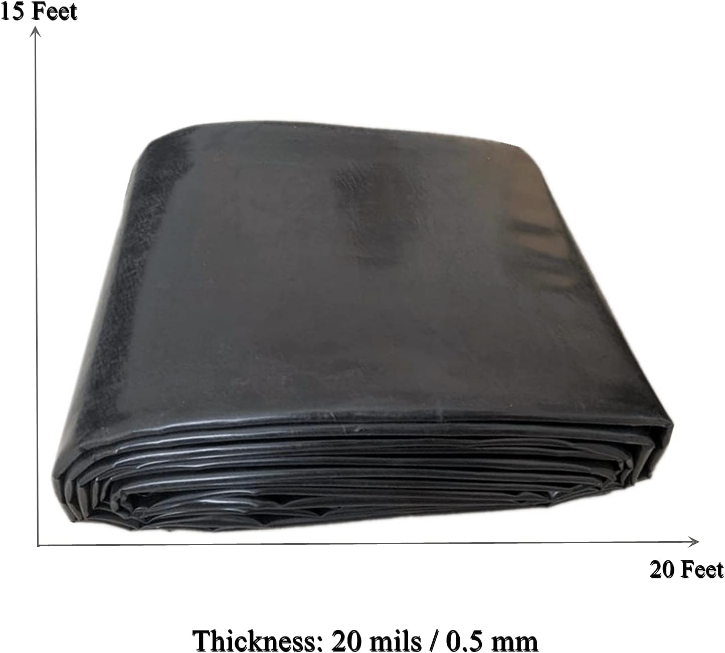 YZprism Pond Liners LLDPE 25 x 20 FT 20 Mils Softer More Flexible Waterfall Pond Fish Ponds Black Pond Liner Duck Large Water Garden Pond Tarp Liner Fabric Liner for Pond Features Fountain Seals