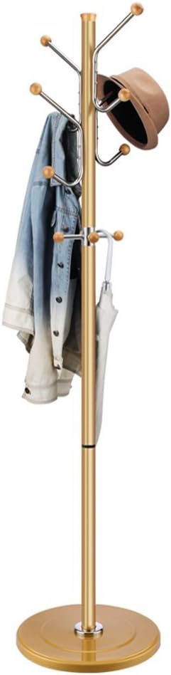 COAT RACK ZHIRONG Hat Coat Stand, Hat Stand Holder 12 Hooks with Solid Base 17840CM (Color : Gold)
