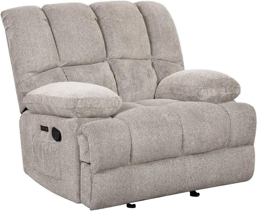 Modern Living Padded Recliner - Soft Reclining Sofa Chair with overstuffed backrest and The Padded seat footrest with Rocker,USB,Side Pocket for Home,Bedroom,Living Room,Lounge,Club,Theater.