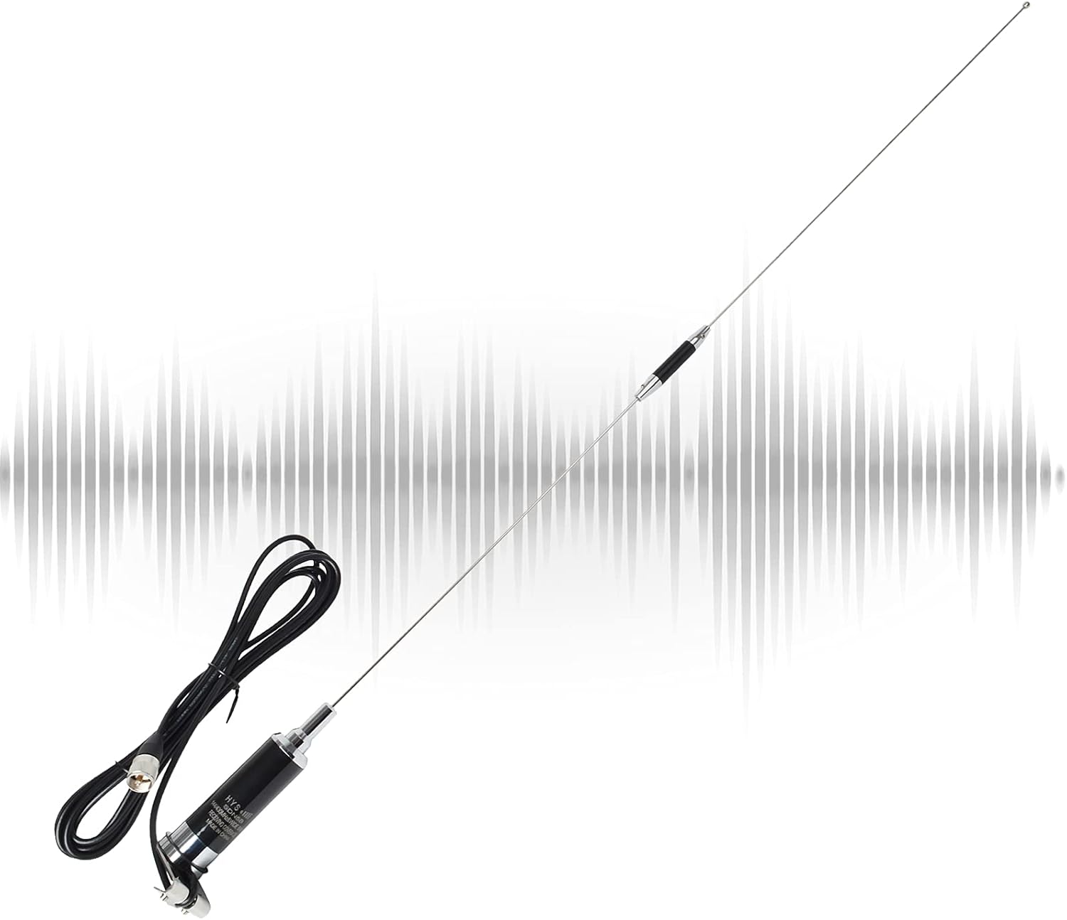 UAYESOK Dual Band NMO Mobile Antenna SDN5B 100W Wide Band Antenna VHF/UHF 37.5inch Loading Coil Stainless Steel Whip W/TCJ-N2 NMO Trunk Lip Mount Pack of 2