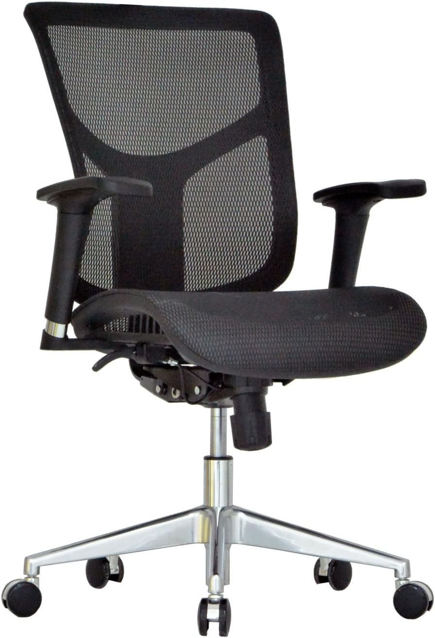 GM Seating Ergonomic Mesh Office Chair Dreem II Mesh Series, Black Mesh, Chrome Base (No Headrest)