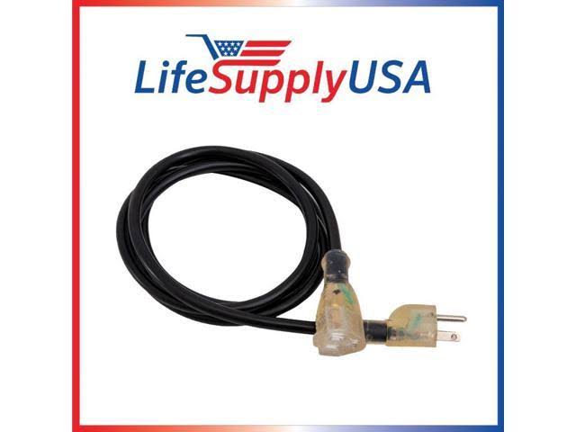 LifeSupplyUSA 200 ft. 10/3 SJTW 15 Amp 125-Volt 1875-Watt Lighted End Indoor/Outdoor Black Heavy-Duty Extension Cord