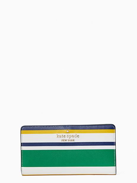 Kate Spade Staci Large Slim Bifold Wallet Maritime Stripe