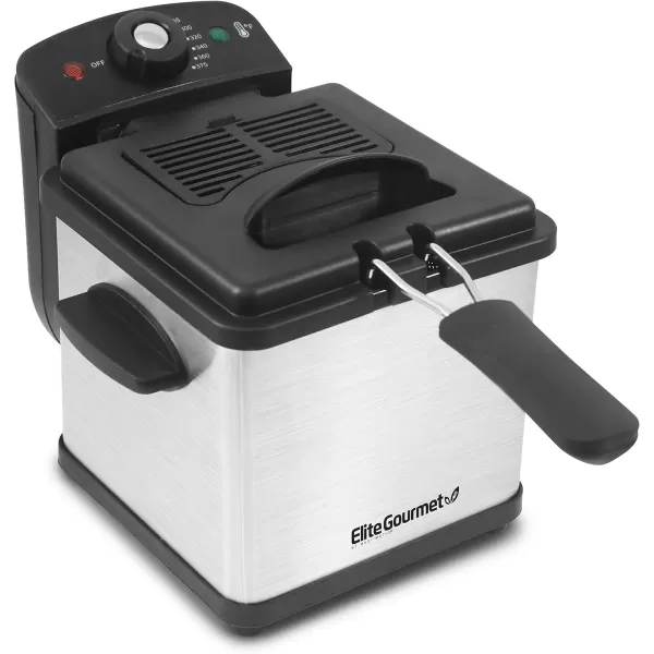 Deep Fryers EDF1550# Electric 1.5 Qt. / 6 Cup Oil Capacity Deep Fryer, Adjustable Temperature, Removable Basket, Lid with Viewing Window, Stainless Steel(Stainless Steel)