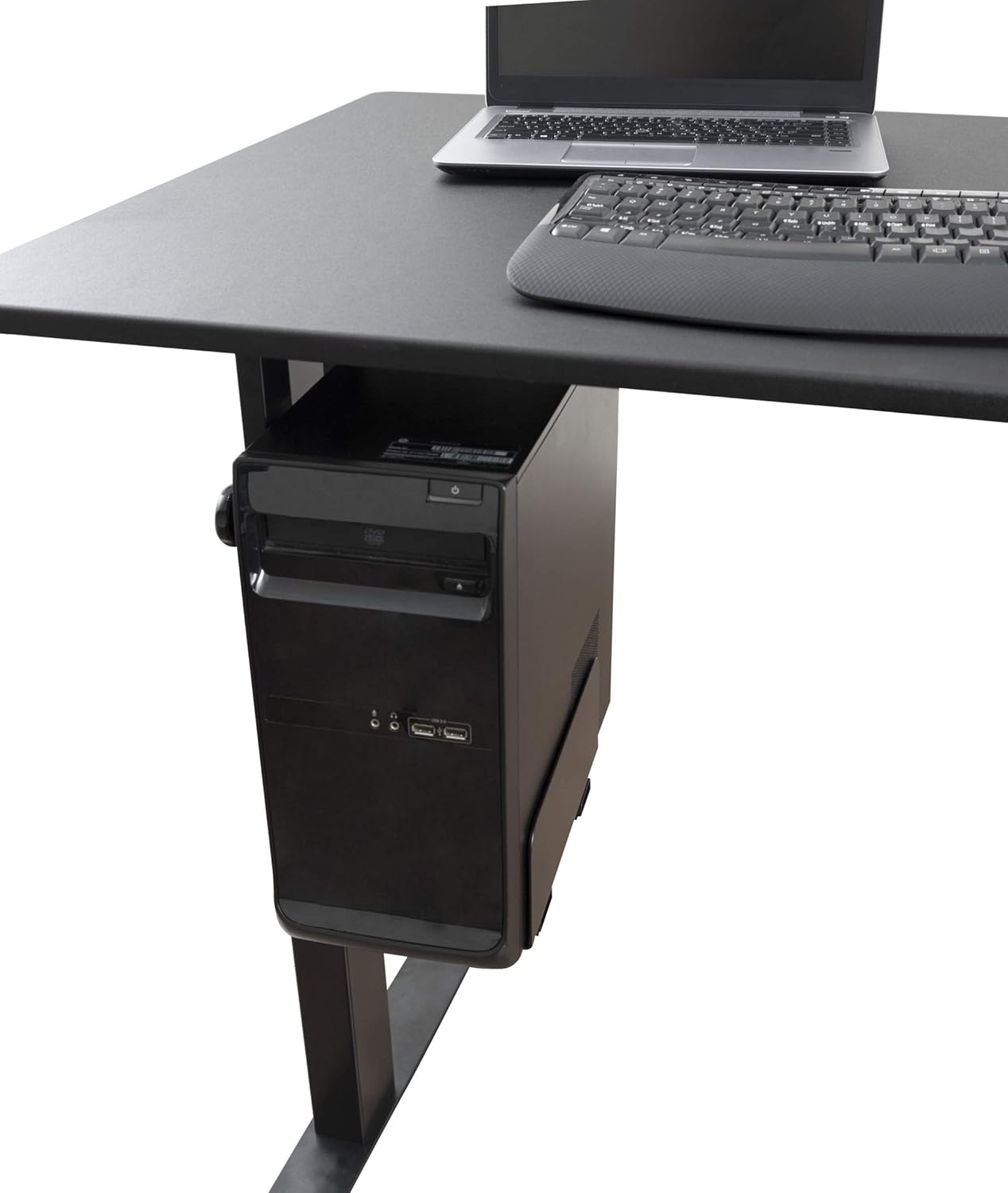 Stand Up Desk Store Adjustable CPU Desktop Computer Tower Holder Under Desk Mount Pack of 2