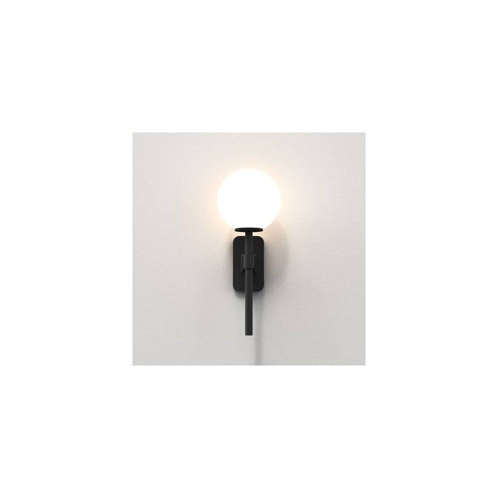 Bathroom Sconce Astro Tacoma Single Slim Matt Black Wall Light 1429004
