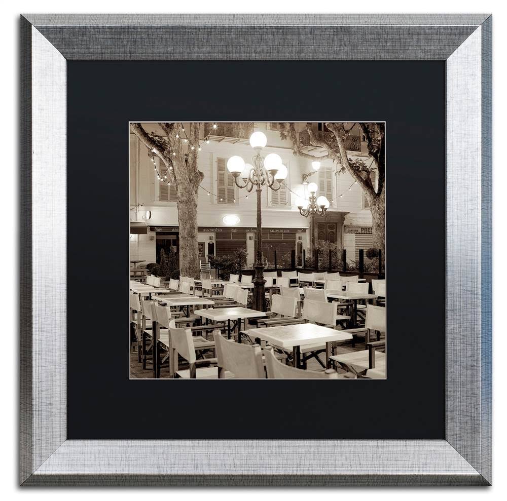 Trademark Art Contemporary 'Cote d'Azur Cafe I' Black Matted Framed Art
