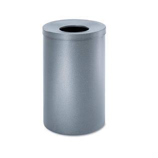 Safco Products Open-Top Waste Receptacle, Round, Steel, 35gal, Black Speckle