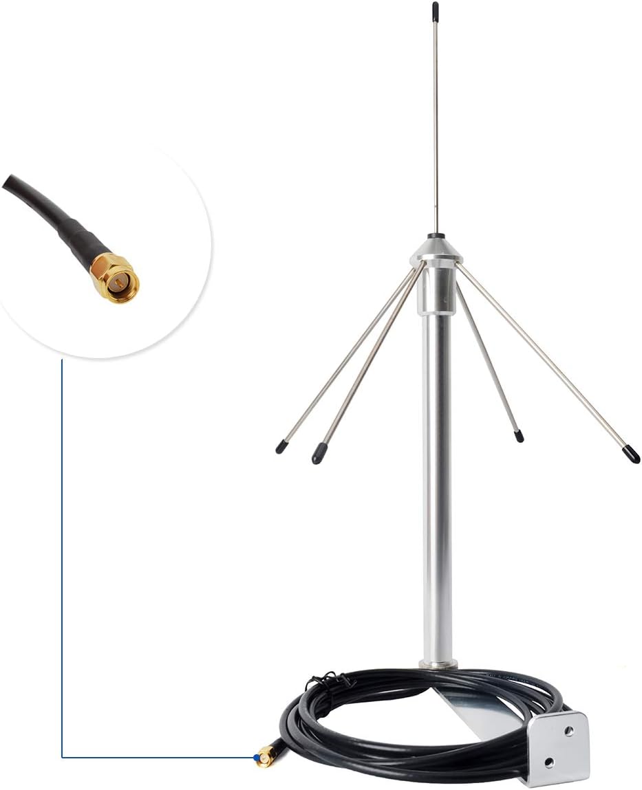 UAYESOK 433Mhz Detachable Omni Antenna Signal Booster 3dbi SMA-Male GSM GPRS Aerial for Ham Radio WiFi Remote Wireless Signal Repeater Electric Gate with 3M(9.8ft) RG58 Coaxial Cable