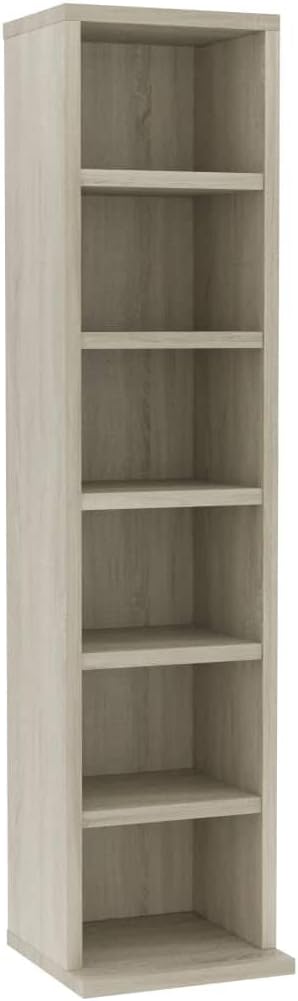 Keyur Media Cabinet, Media Storage Tower Cube Storage Shelf CD Cabinet Sonoma Oak 8.3