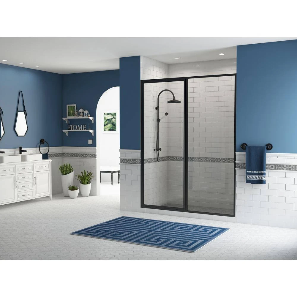 Coastal Shower Doors L31IL28.69-C Legend Series 59x22 x 69x22 Framed Hinge Swing Sho Black Bronze