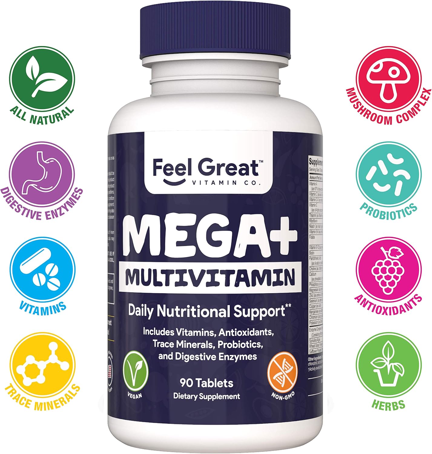 MEGA Multivitamin 150 - Super High Quality Immune System Support* - Promotes Super Immunity, Energy & Mental Focus* - A Complete Blend of 150+ Vitamins, Minerals, Antioxidants & More Pack of 2