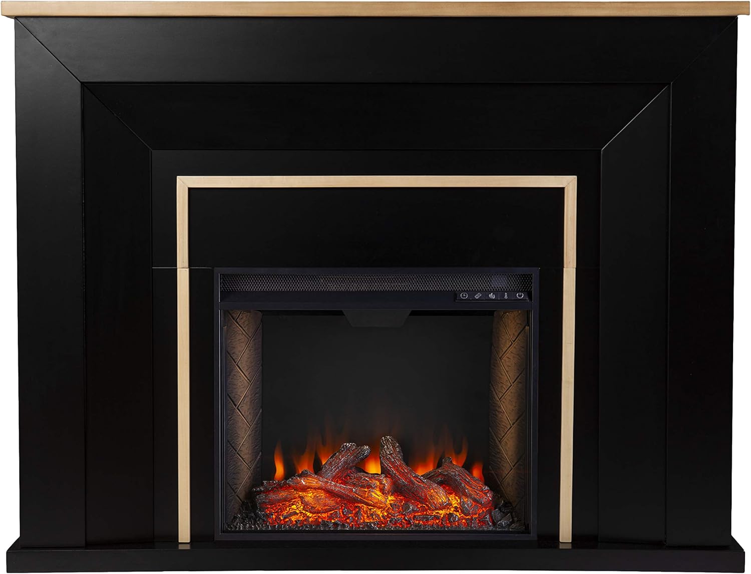 SEI Furniture Cardington Alexa Smart Fireplace, Black/Natural