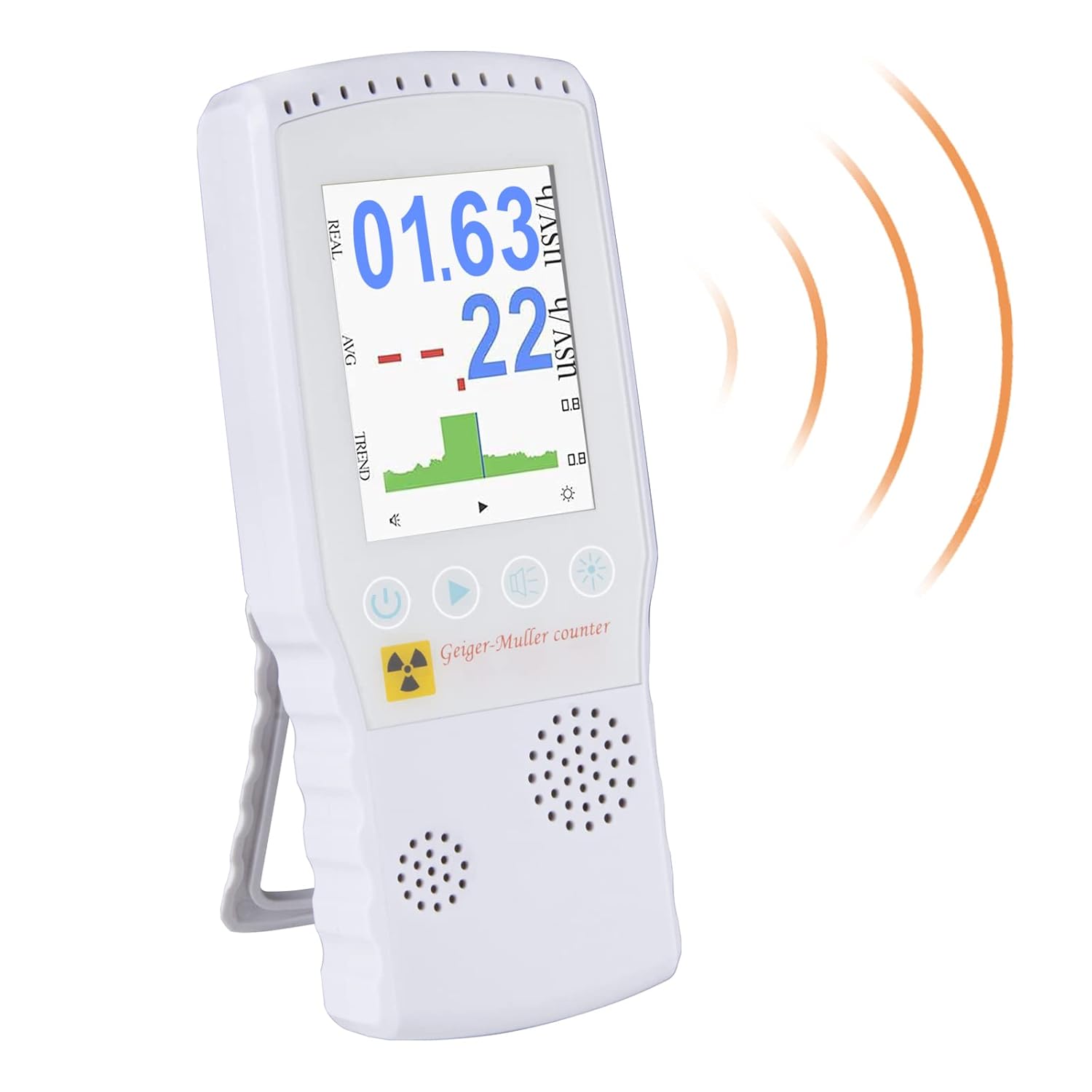 Geiger Counter Nuclear Radiation Detector Beta Gamma X-ray Tester Handheld Portable Dosimeter Monitor Digital Meter Marble Radioactive Alarm Counter High Sensitivity Accuracy Large Screen Dosimeter
