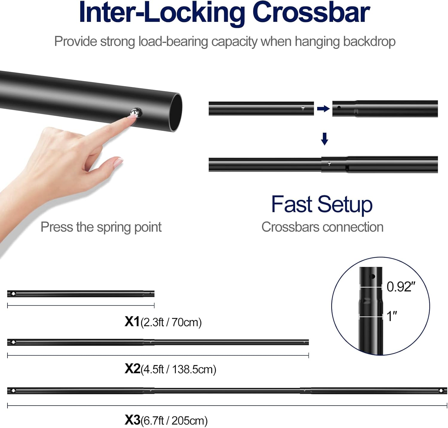 Emart Photo Backdrop Stand, 6.6Ft Adjustable Photography Background Stand, Back Drop Frame Stand Holder Support System Kit with Carry Bag for Photo Video Studio, Parties, Weddings, Photoshoot