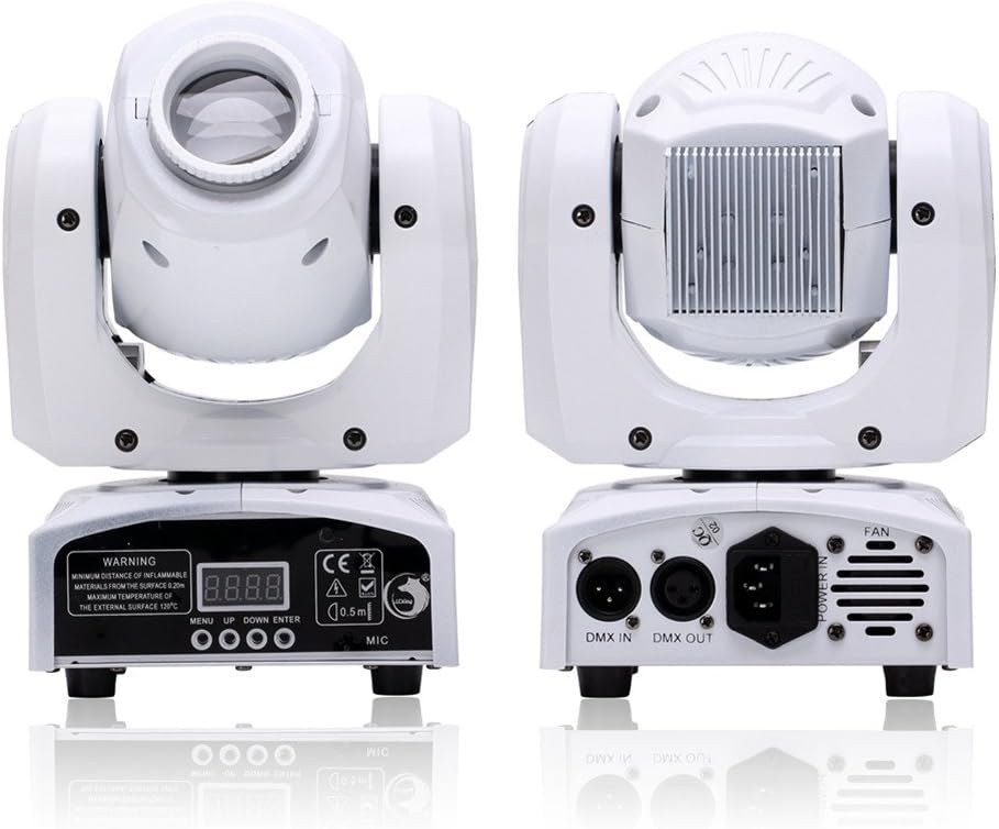 U`King DJ Lights Moving Head RGBW 4 Color Stage Lighting LED Spotlight by DMX and Sound Activated Control for Wedding DJ Disco Parties Church Live Show Bar (1 Pack)