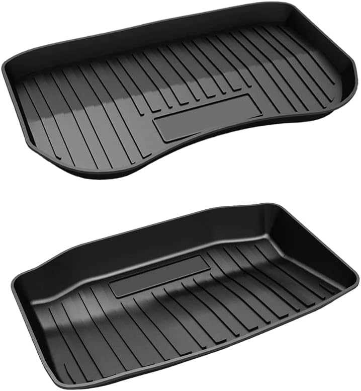 Mixsuper Custom Fit for Frunk Cargo Liner Tesla Model 3 2021 2022 All Weather Front Trunk & Rear Lower Trunk Storage Mat 2 Pack (Not Fit for 2017-2020 Tesla Model 3) Pack of 2