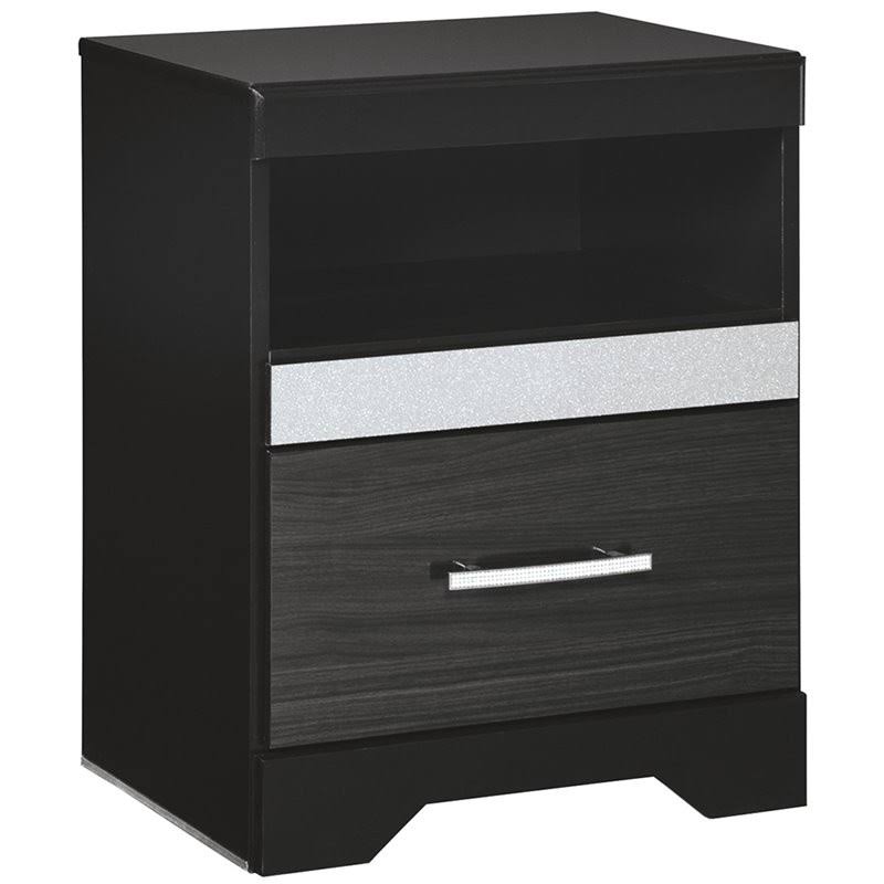Bowery Hill 1 Drawer Nightstand with USB Ports in Black
