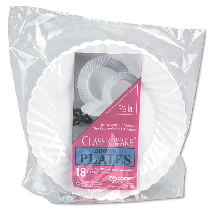 WNA Classicware Plates, Plastic, 7.5 in, White - Wnacw75180w