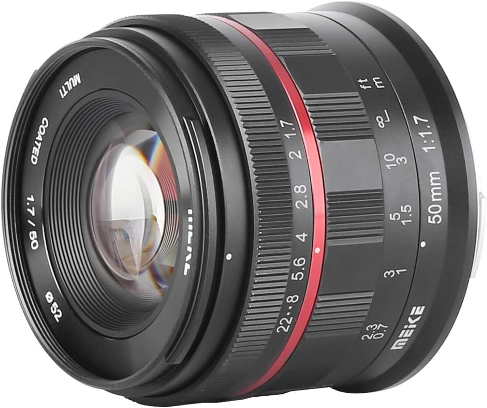 Meike 50mm F1.7 Full Frame Large Aperture Manual Focus Lens for Panasonic Lumix Leica Sigma L-Mount Cameras S1 S1H S5 S1R SL SL2 FP FPL Pack of 2