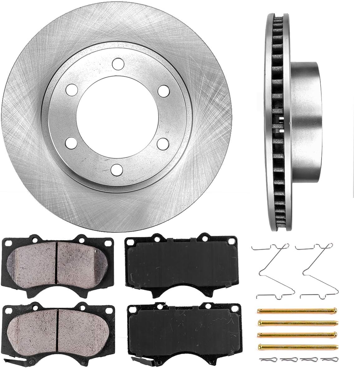 Callahan CRK13892 FRONT 319mm Premium OE 6 Lug [2] Brake Rotors + [4] Ceramic Pads + Clips [fit Toyota 4Runner FJ Cruiser Tacoma]
